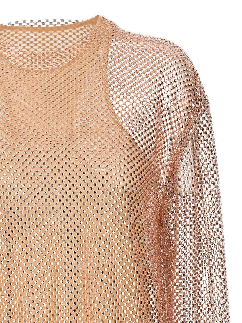 Philosophy Di Lorenzo Serafini Rhinestone-Embellished Mesh Dress With Matching Petticoat