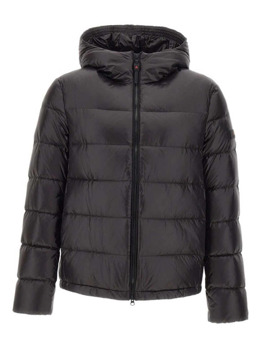 Peuterey Quilted Black Jacket With Padded Hood