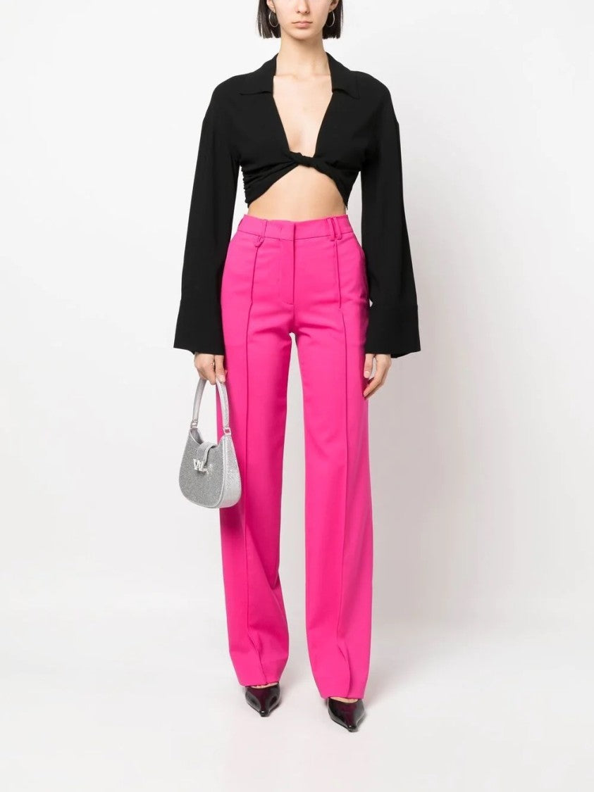 Blumarine Cropped Twisted Front Shirt