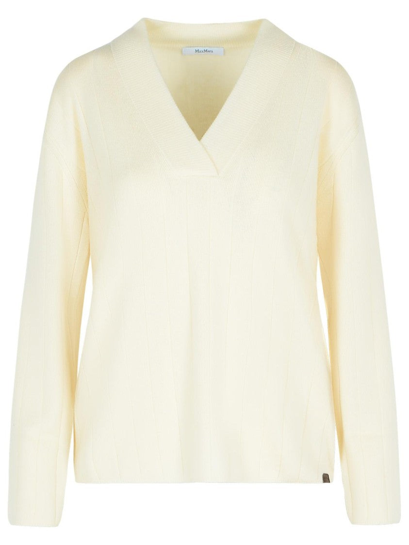 Max Mara Arten' White Cashmere Yarn Sweater