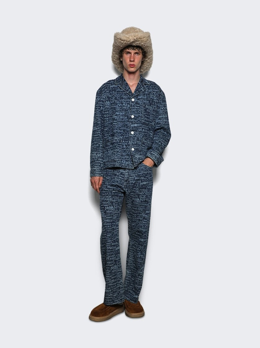 Marni Relaxed Fit Jeans With Unique All-Over Print