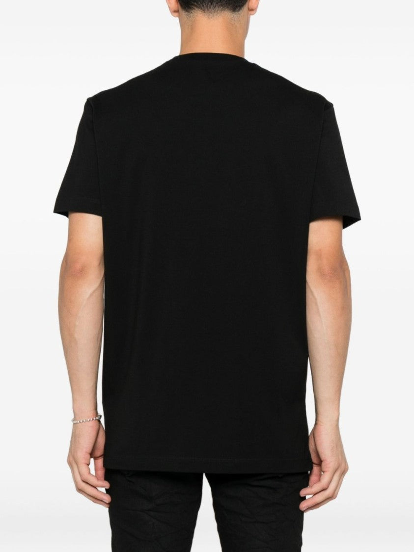 Dsquared2 Short-Sleeve Navy Black T-Shirt With Embossed Logo