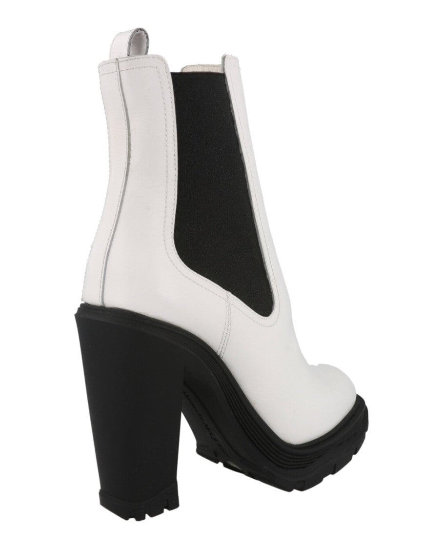 Alexander Mcqueen Leather Heeled Chelsea Boots