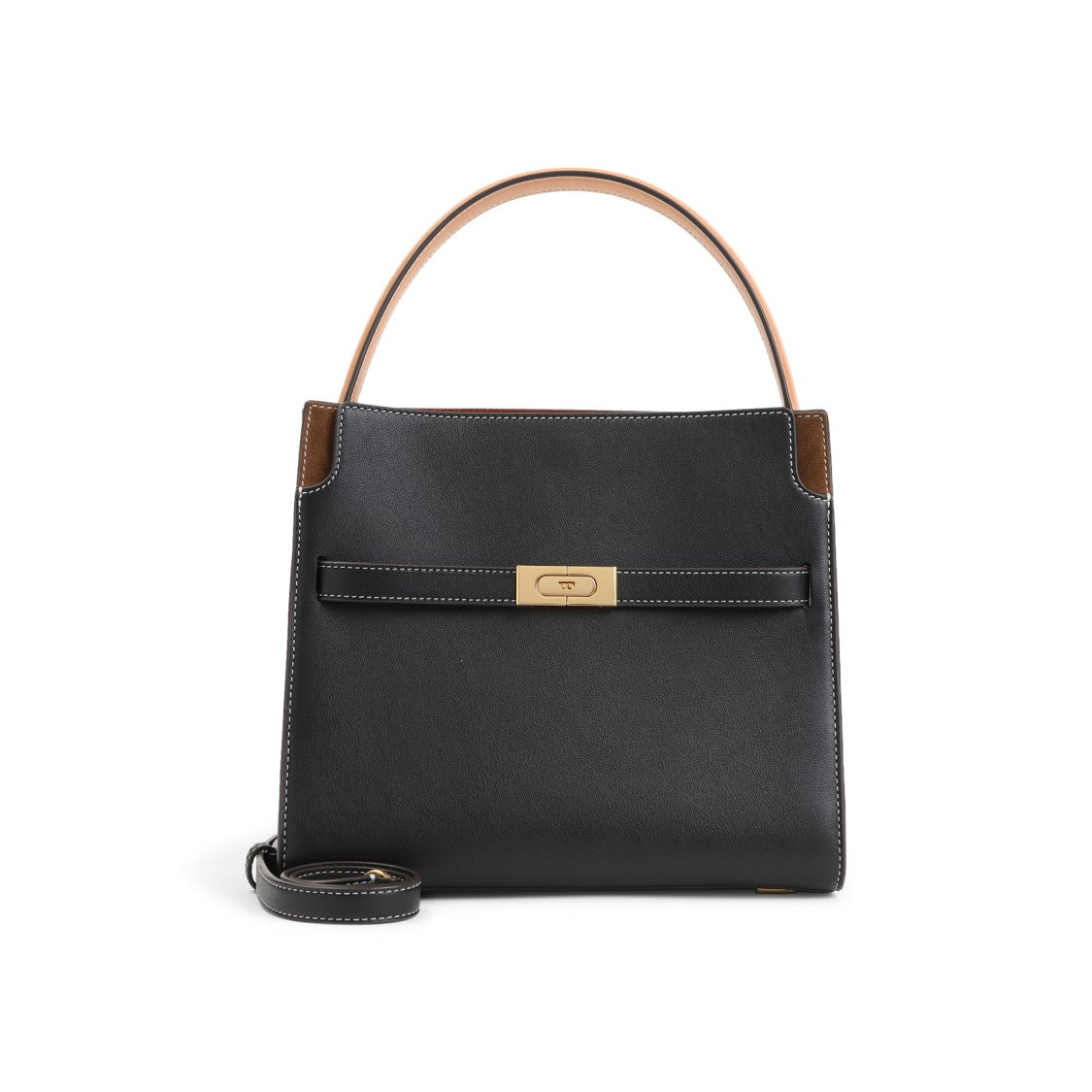 Tory Burch Lee Small Black Cow Leather Shoulder Bag