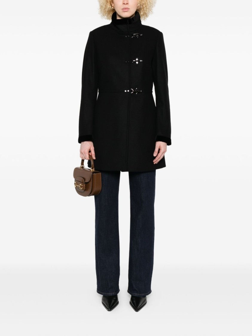 Fay Short Tailored Coat With Metal Toggle Closures