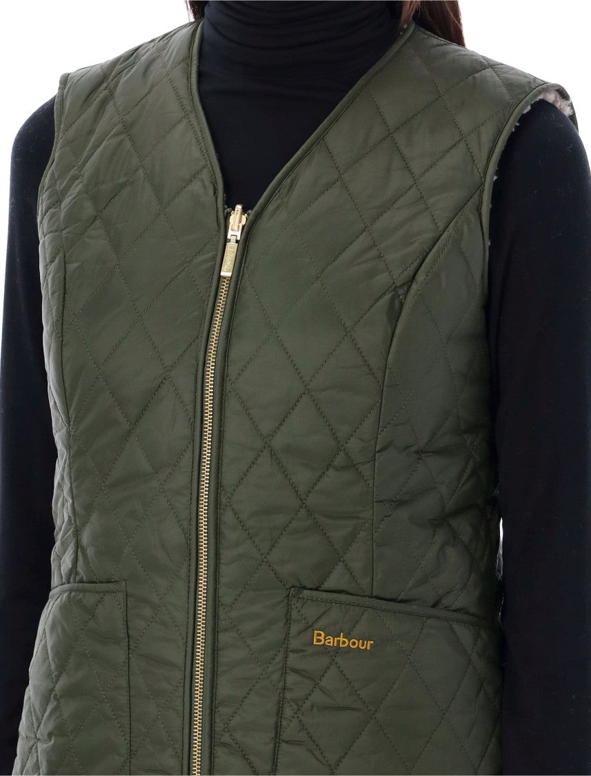 Barbour Markenfield Reversible Diamond Quilted Vest In Olive Green
