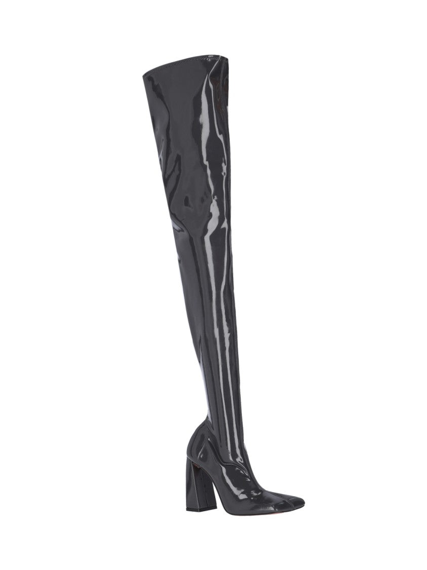 Amina Muaddi "Marine" High Boots