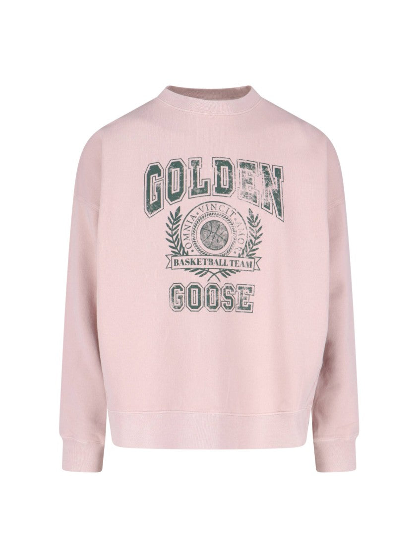 Golden Goose Logo Crewneck Sweatshirt – Pink