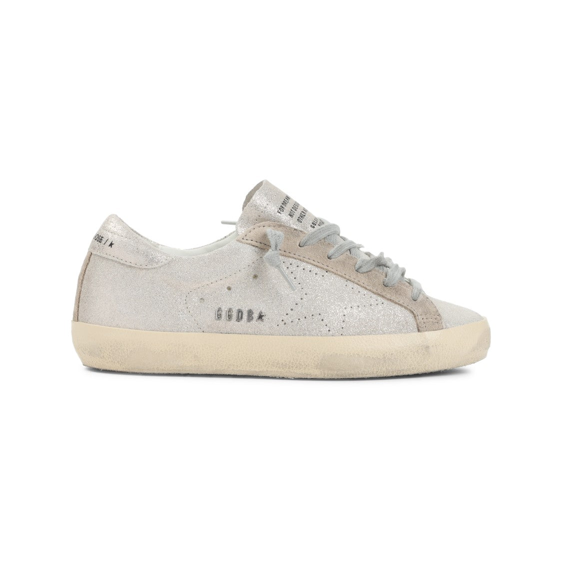 Golden Goose Beige Cow Leather Superstar Sneakers With Contrasting Black Detailing
