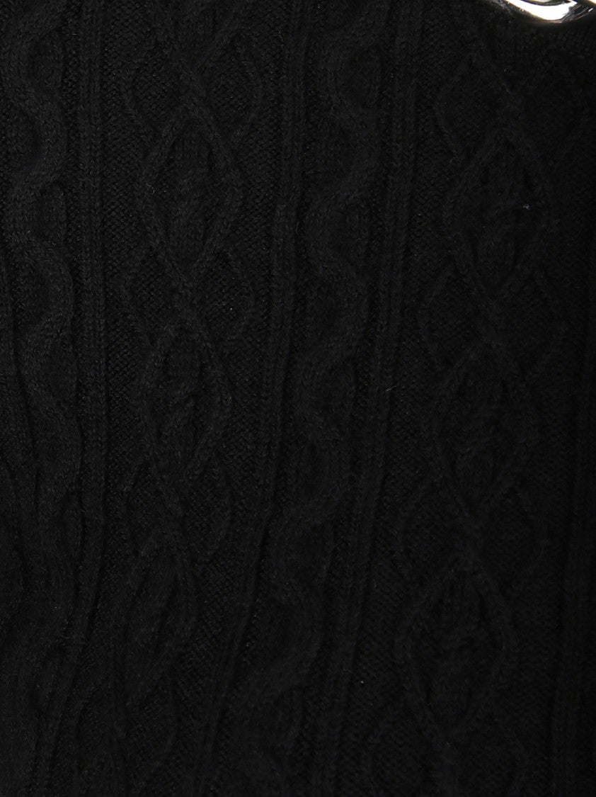 Paco Rabanne Long Wool Dress With Chain Link Detail