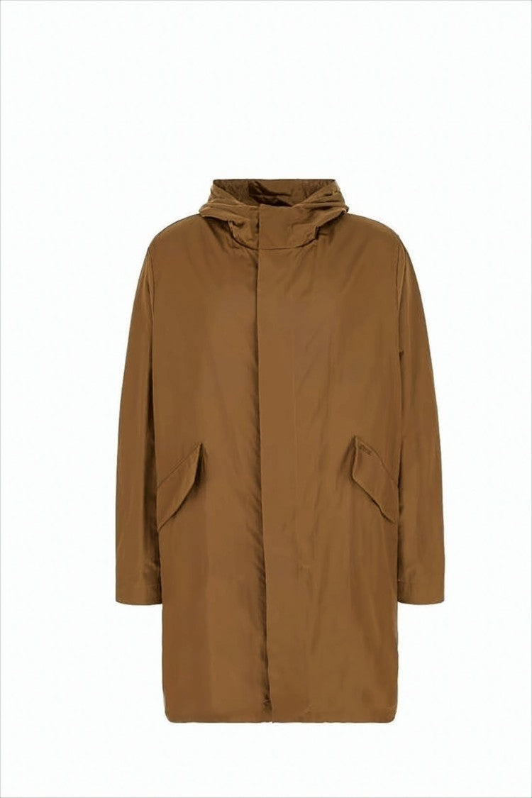 Christian Dior Brown Nylon Jacket With Hood And Script Logo
