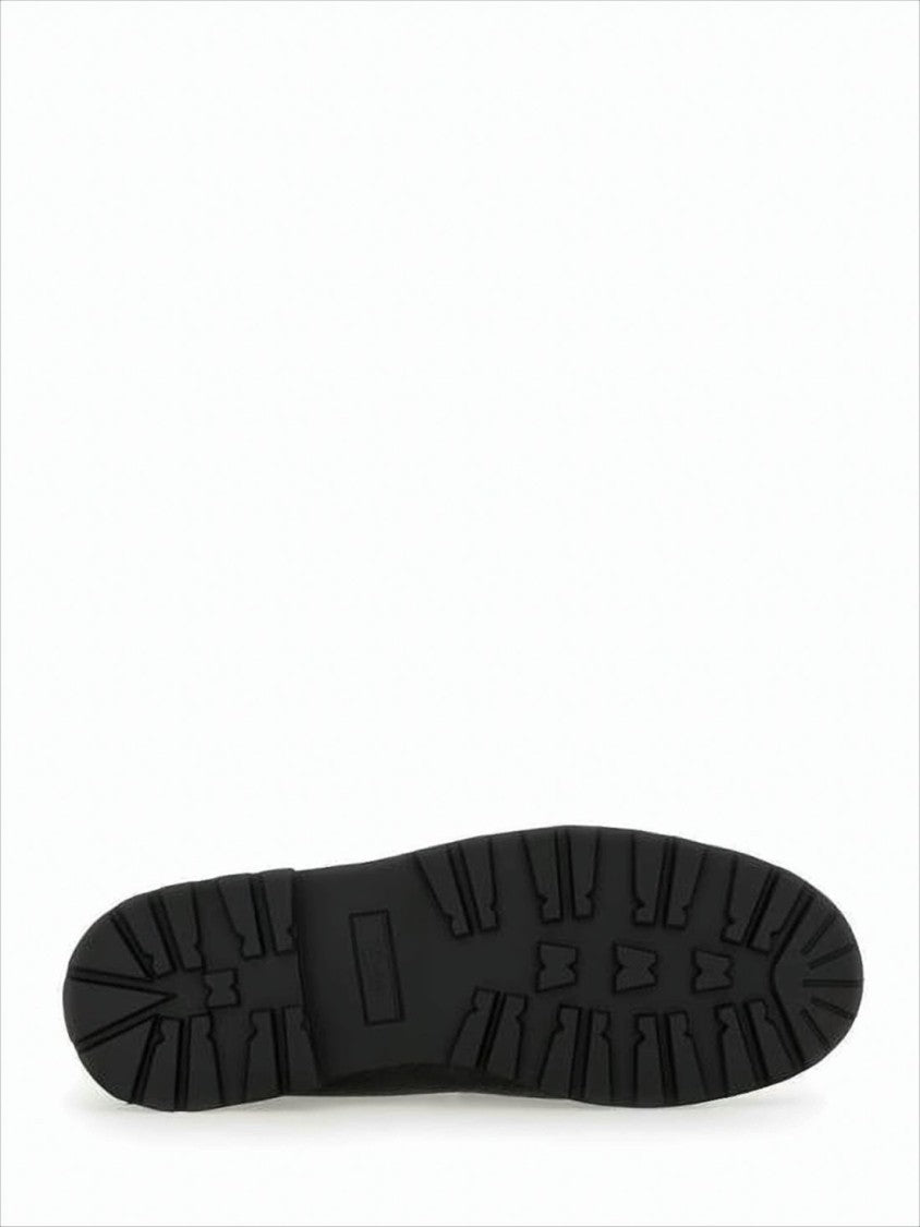 Paraboot Textured Leather Loafers With Moccasin Toe Design