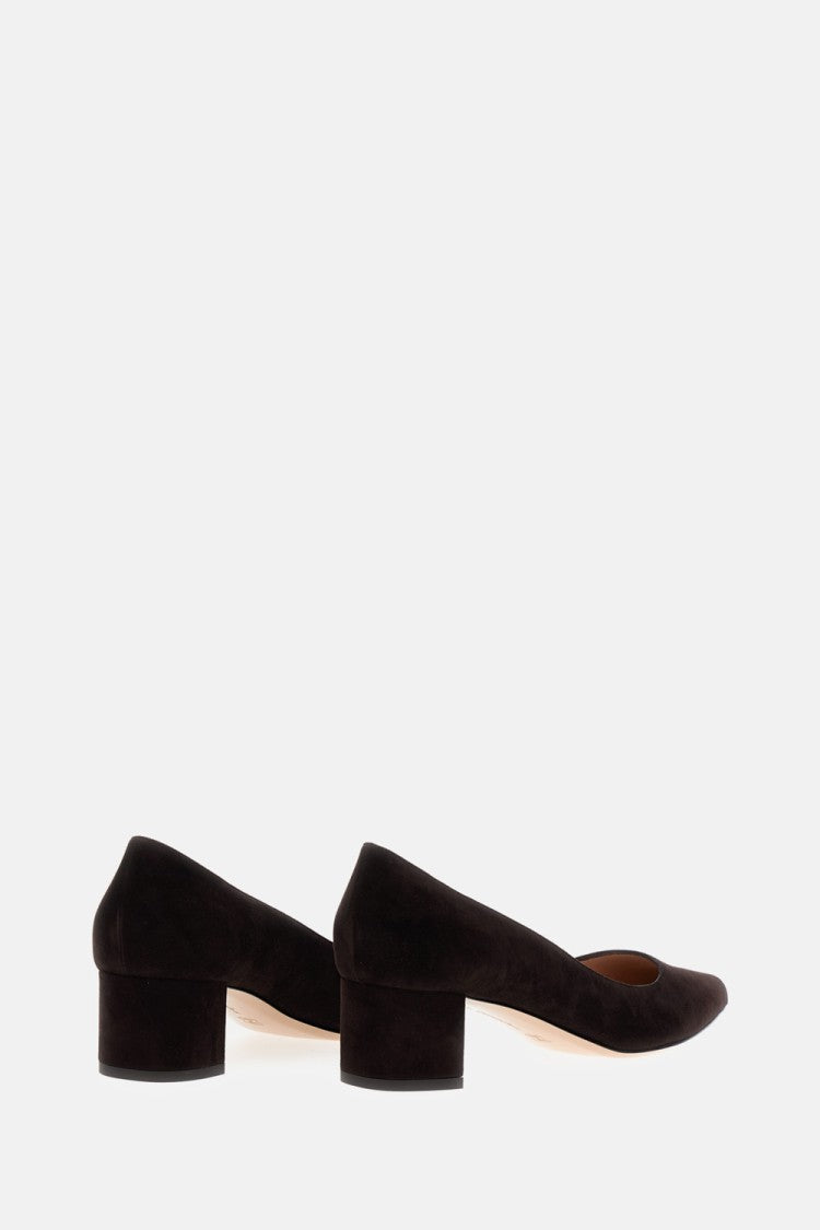Gianvito Rossi Decollette Piper Pump In Soft Suede With Pointed Toe