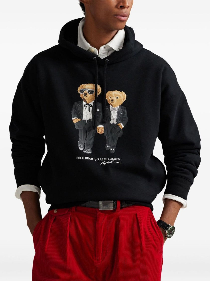 Polo Ralph Lauren Formal Suit Bears Graphic Black Hoodie