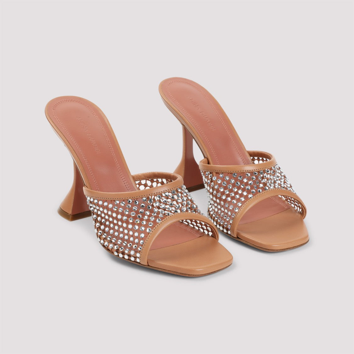 Amina Muaddi Crystallized Leather Sandals
