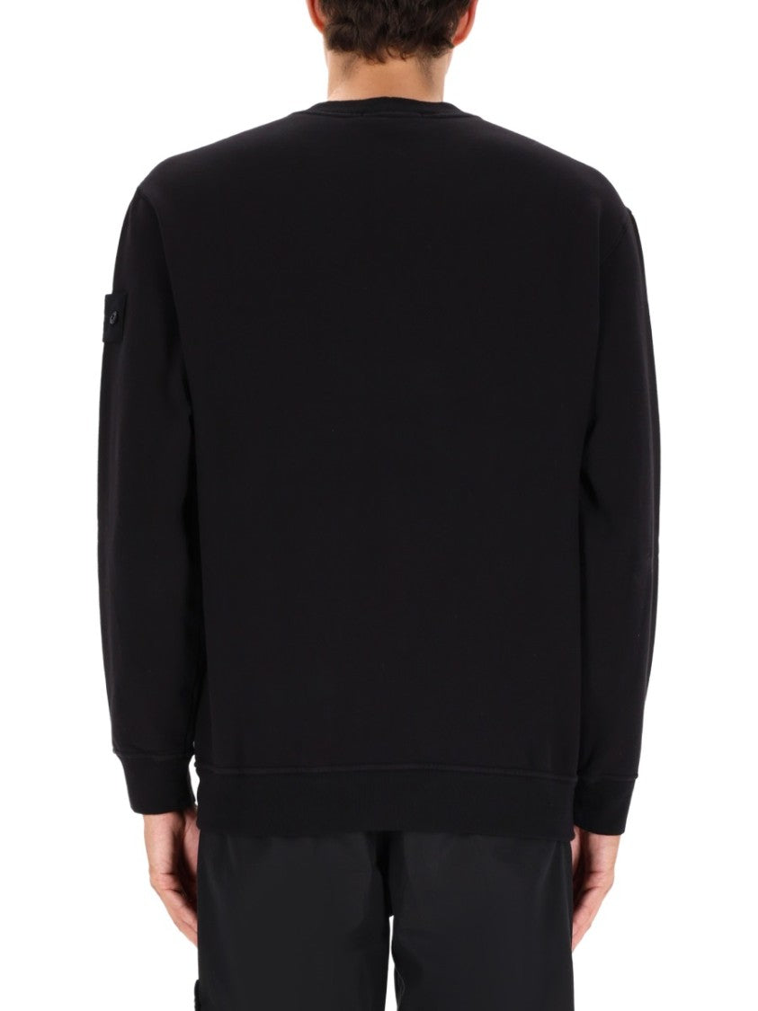 Stone Island Classic Crew Neck Black Sweatshirt