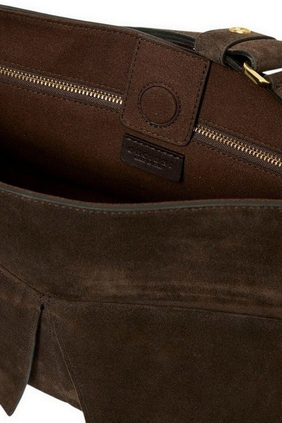 Orciani Kate Handbag In Velvety Brown Leather