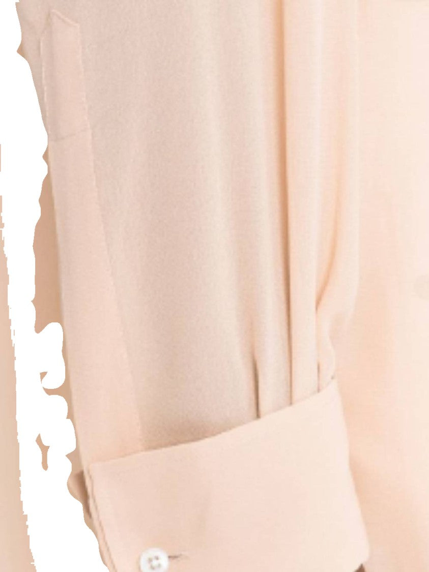 Maison Margiela Soft Silk Long Sleeve Shirt With Classic Collar And Button Front