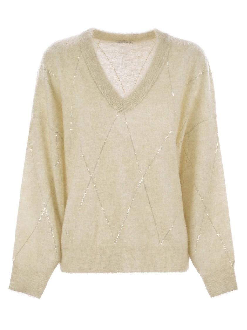 Brunello Cucinelli Mohair, Wool, Cashmere And Silk Sweater