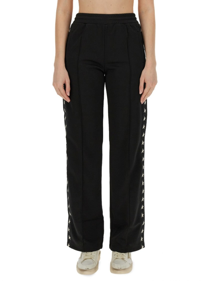 Golden Goose Jogging Pants With Adjustable Waistband And Star Motif Stripes