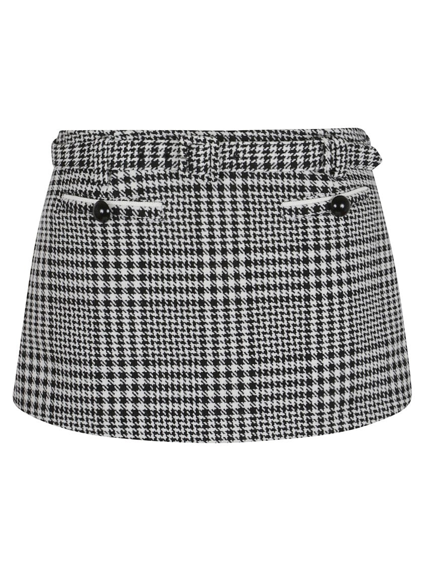 Self-Portrait Houndstooth Mini Skirt