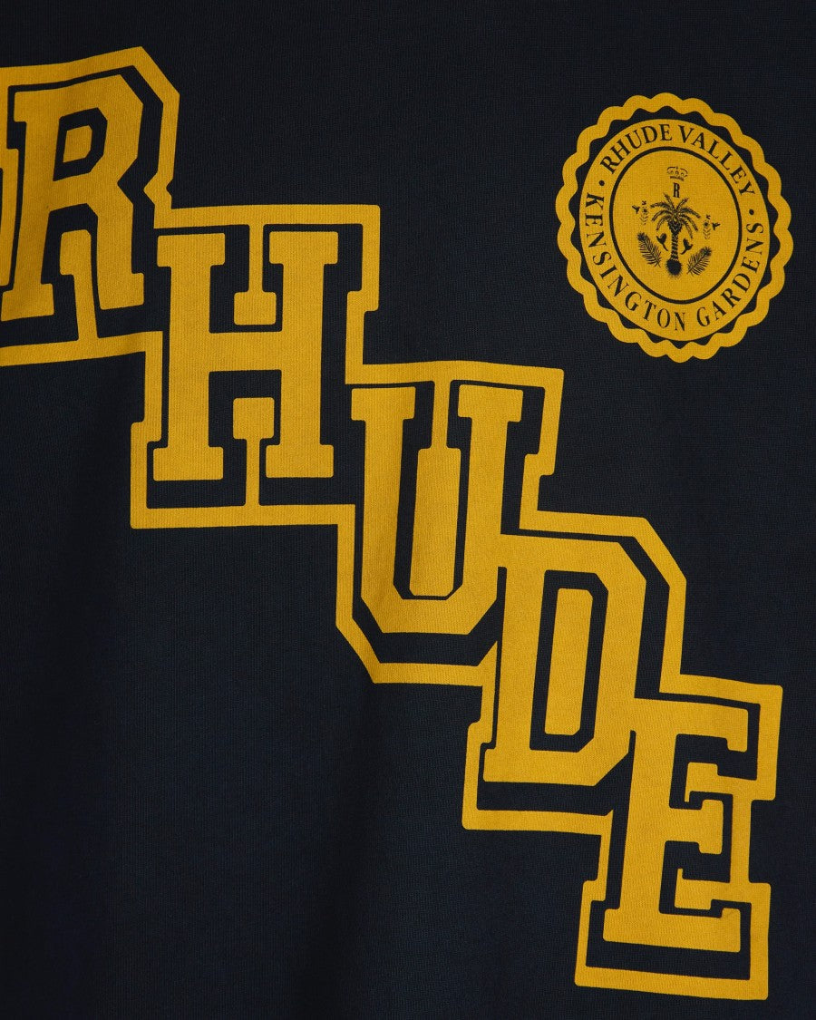 Rhude Collegiate Crest Tee Vintage Black T-Shirt