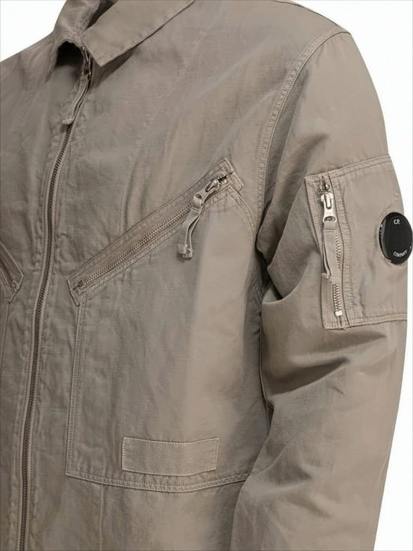 C.P. Company Lightweight Cotton-Linen Jacket With Classic Collar