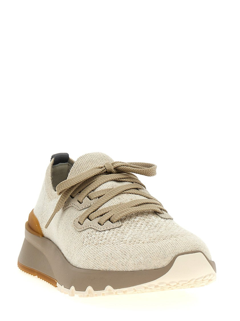Brunello Cucinelli Low Slip-On Knitted Sneakers