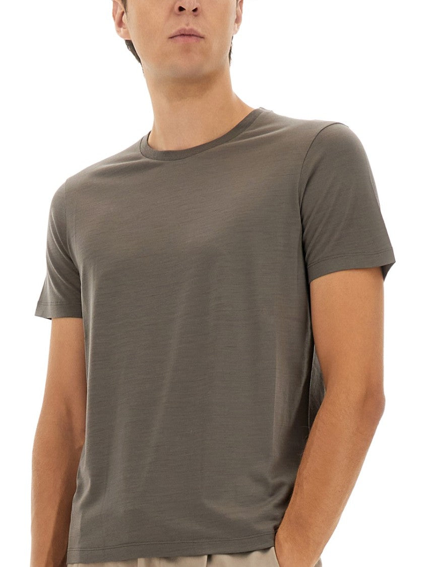 Herno Fine-Knit Brown Wool T-Shirt