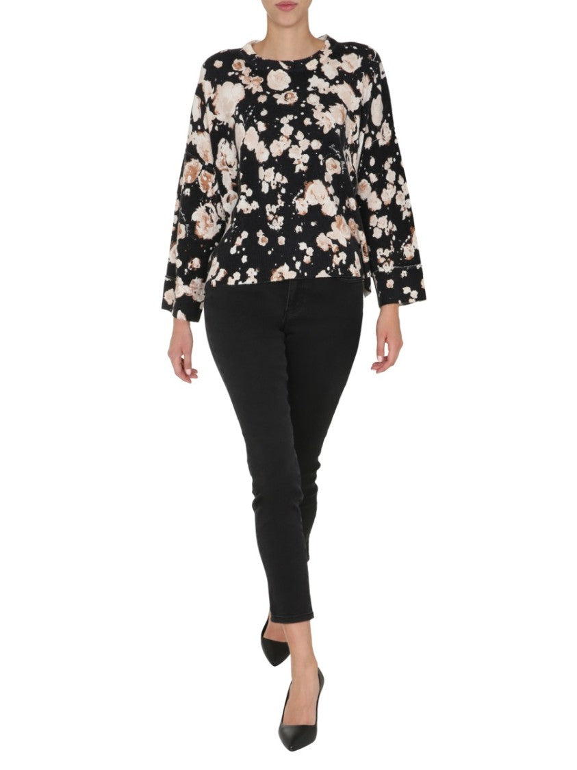 Boutique Moschino Relaxed Fit Floral Patterned Wool Mix Sweater