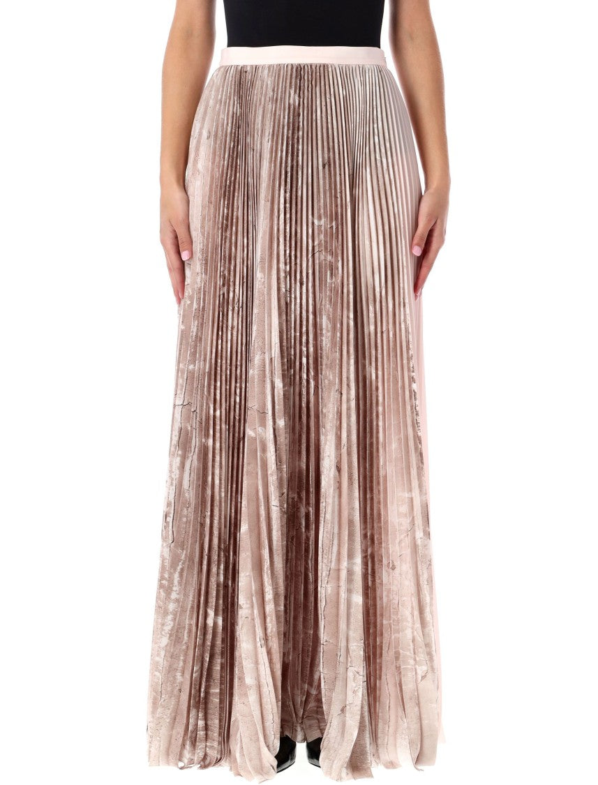 Fabiana Filippi Printed Satin Wide Long Skirt
