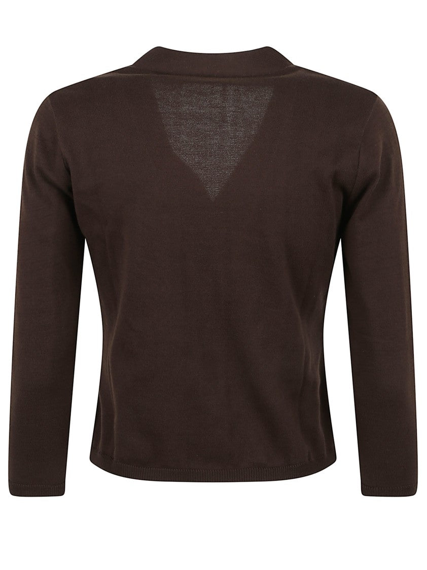Charlott V-Neck Button-Down Sweater With Front Pockets