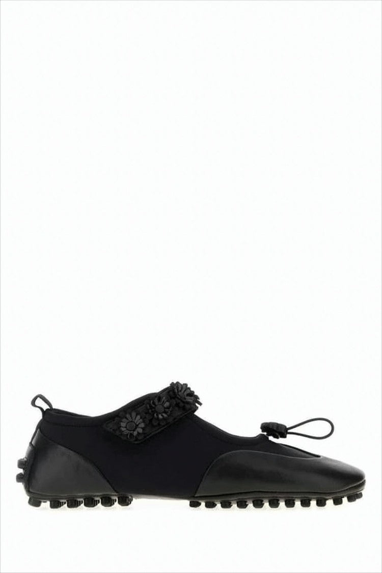 Cecilie Bahnsen Neoprene And Goatskin Leather Flat Shoes