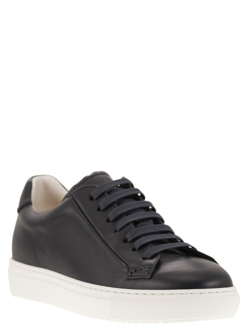 Doucal's Smooth Calfskin Trainers With Memory Foam Insole