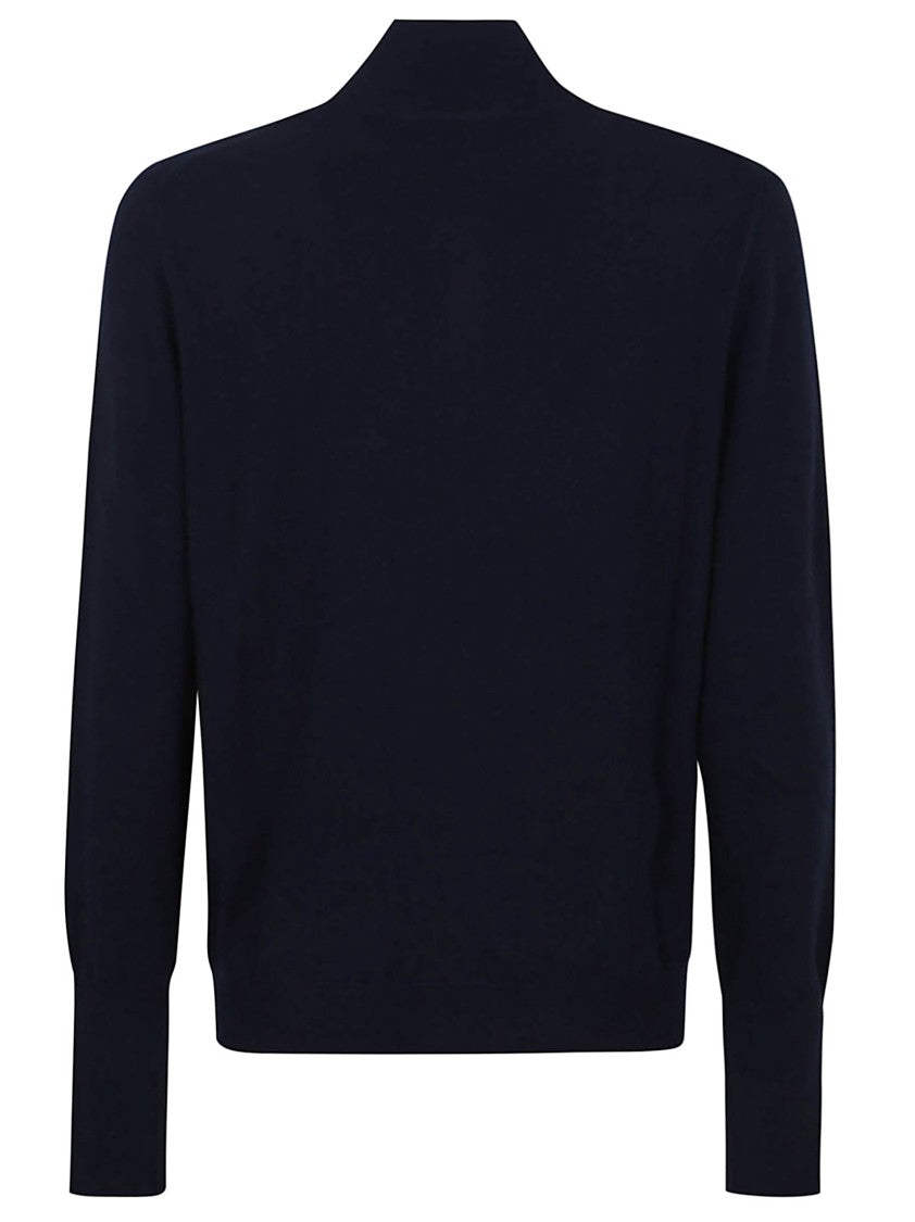 Ballantyne Half-Zip Cashmere Pullover With Ribbed Detailing