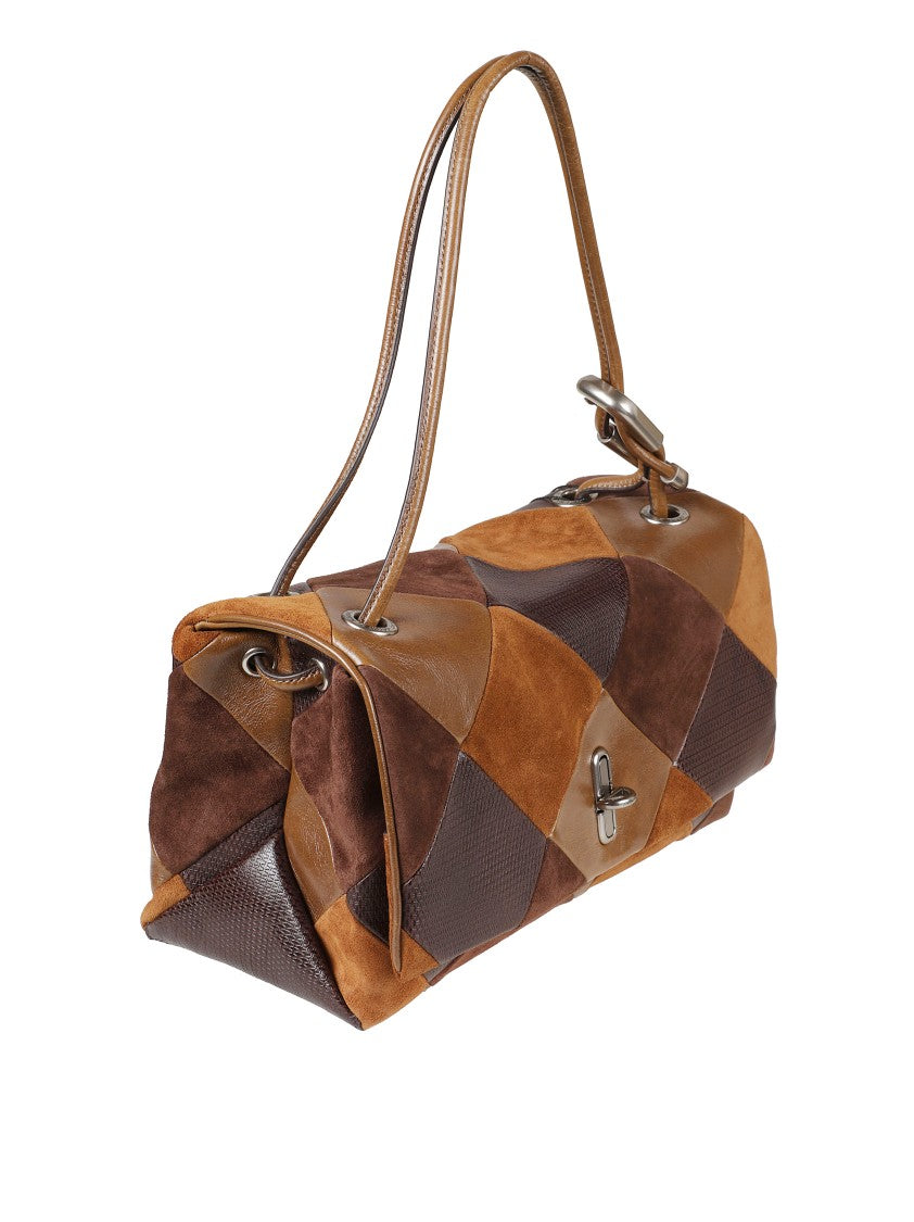 Marc Jacobs Patchwork Handbag With Flap Closure And Silver-Tone Clasp