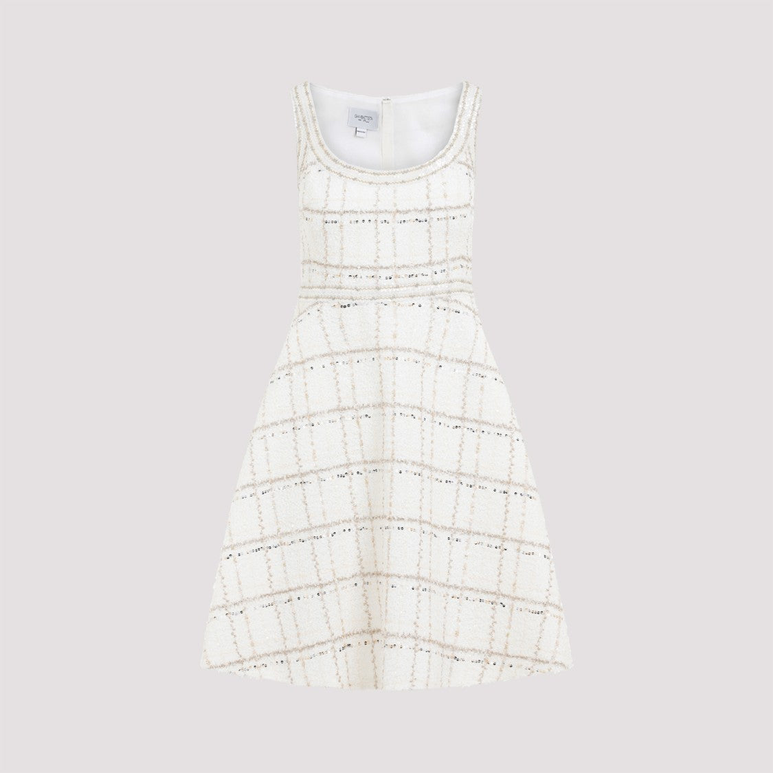 Giambattista Valli Buckle Ivory Gold Polyamide Midi Dress