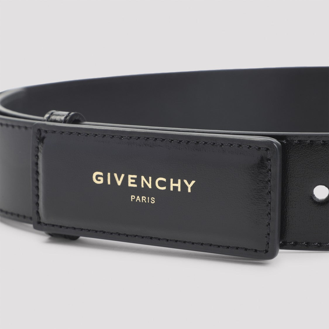Givenchy 35Mm Label Black Calf Leather Belt