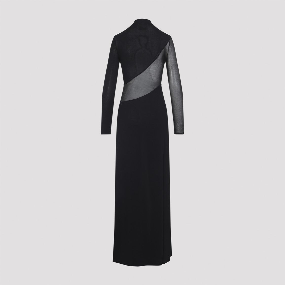 Alaïa Maxi Dress With Sheer Panels And Asymmetrical Design