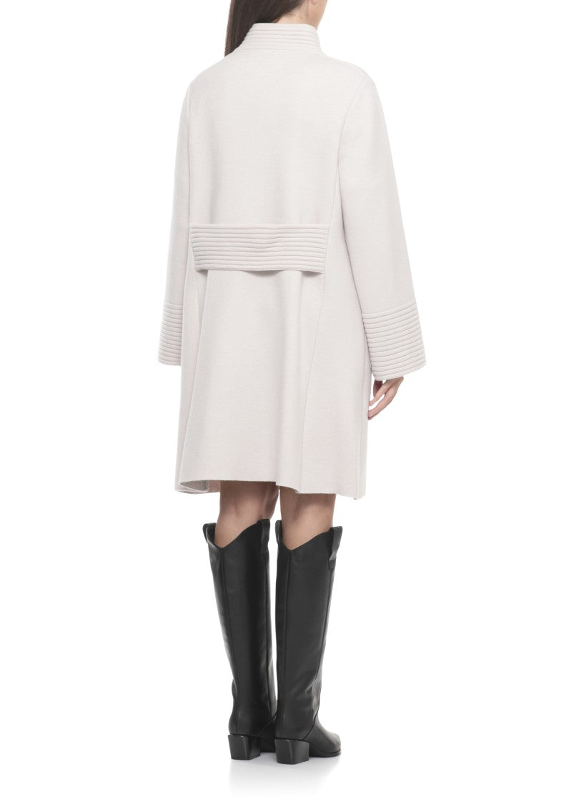 D. Exterior Beige Wool Coat