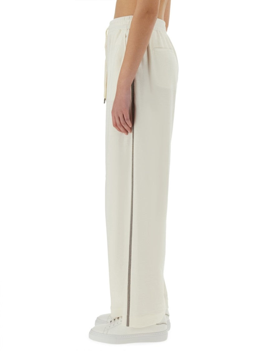 Brunello Cucinelli Wide-Fit Track Pants With Elegant Side Detailing