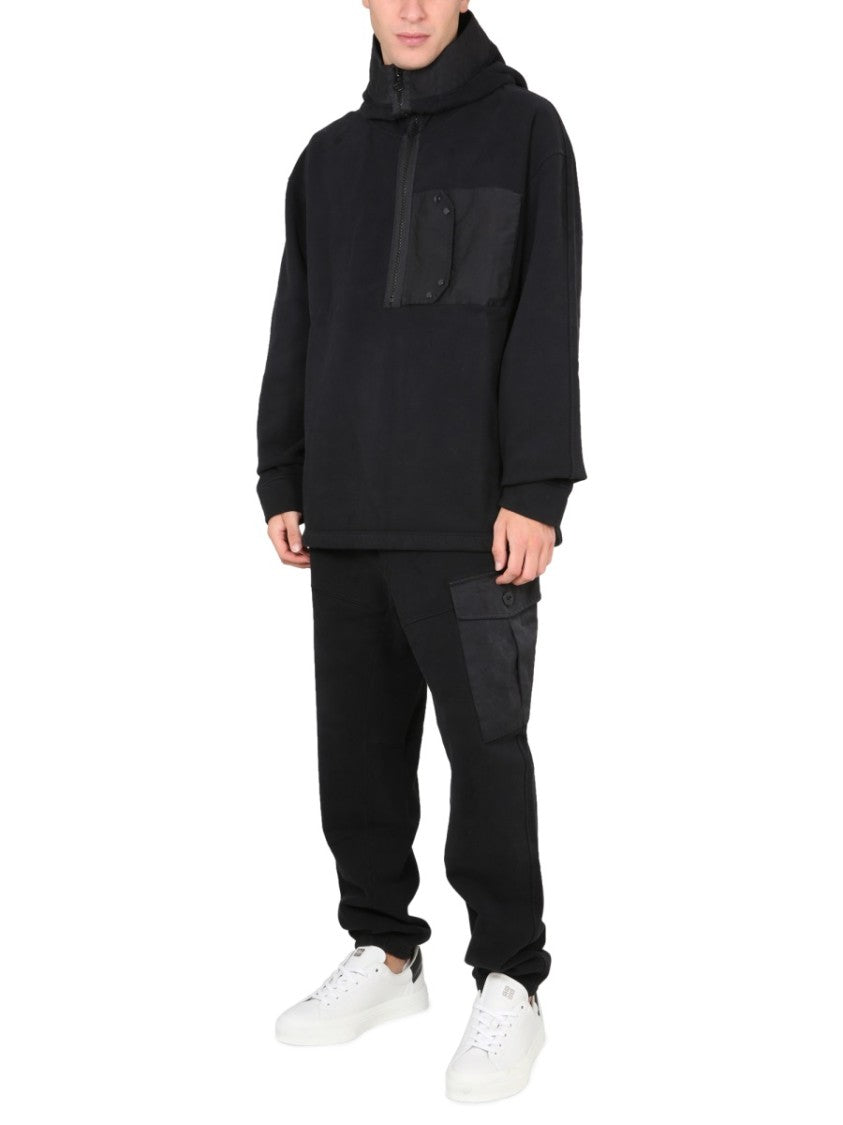 Ten C Hooded Sweatshirt With High Collar