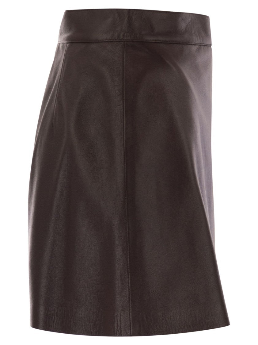 Elisabetta Franchi Mini Skirt In Nappa Leather