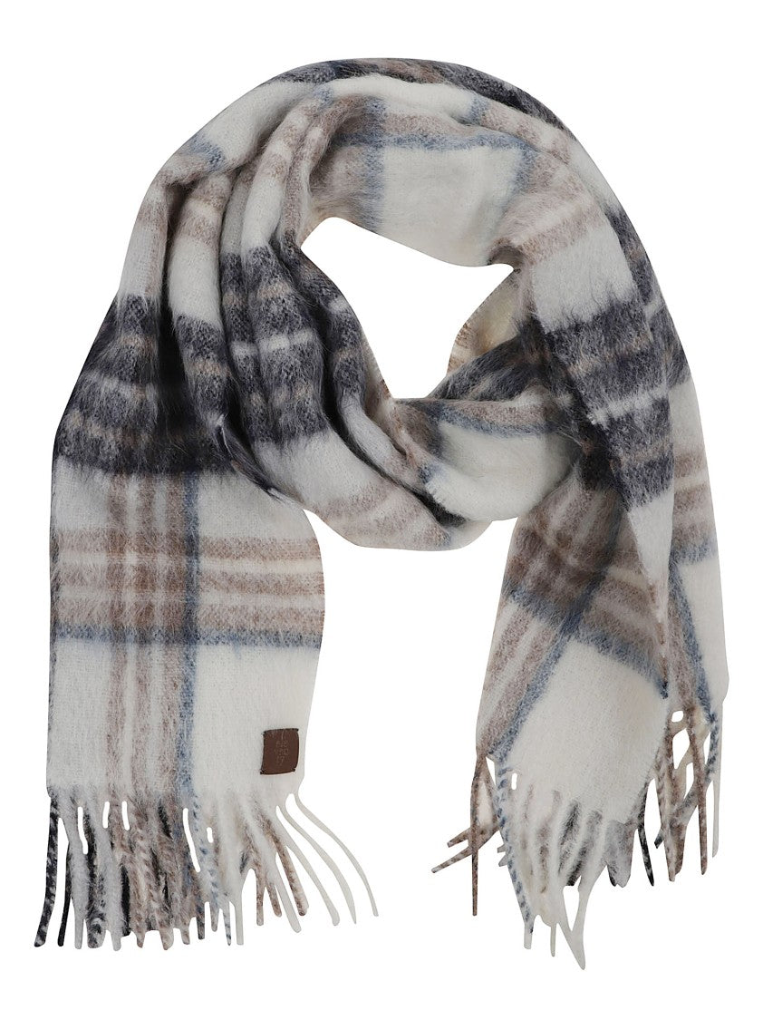 Eleventy Checked Alpaca-Wool Blend Scarf