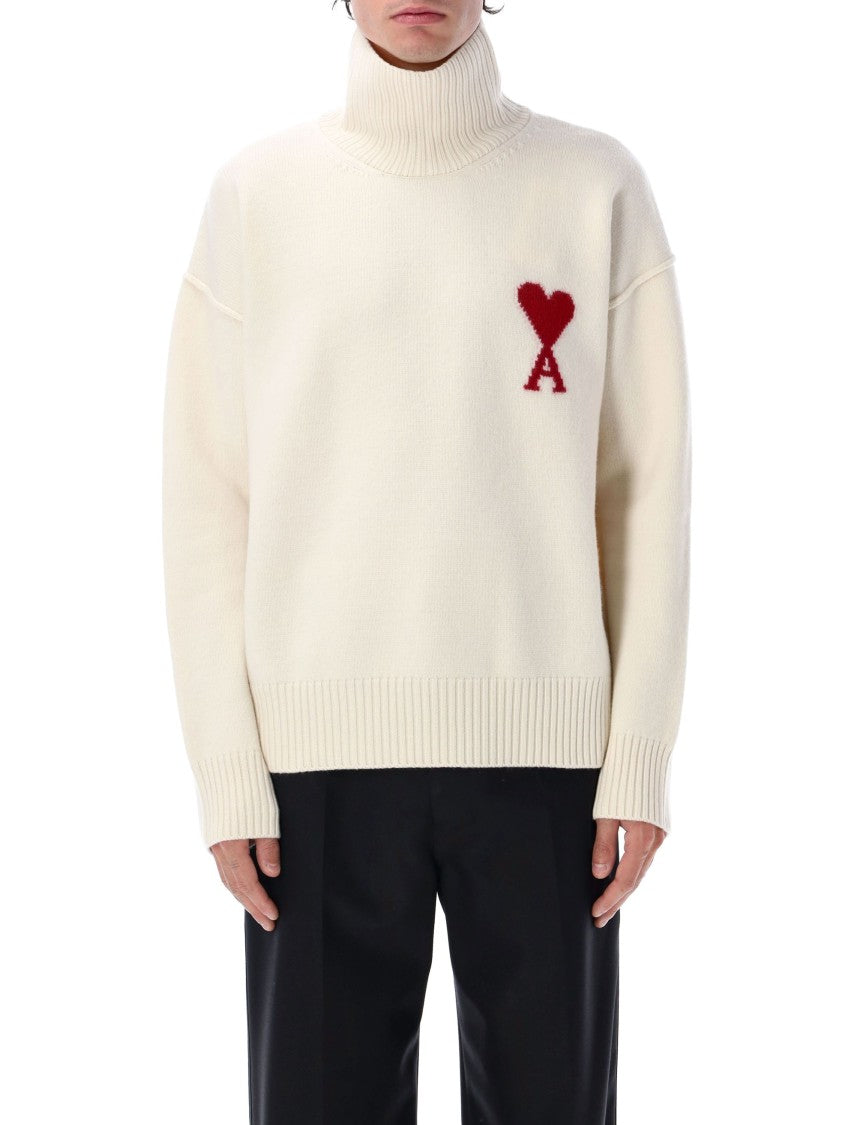Ami Red Adc High Neck Sweater