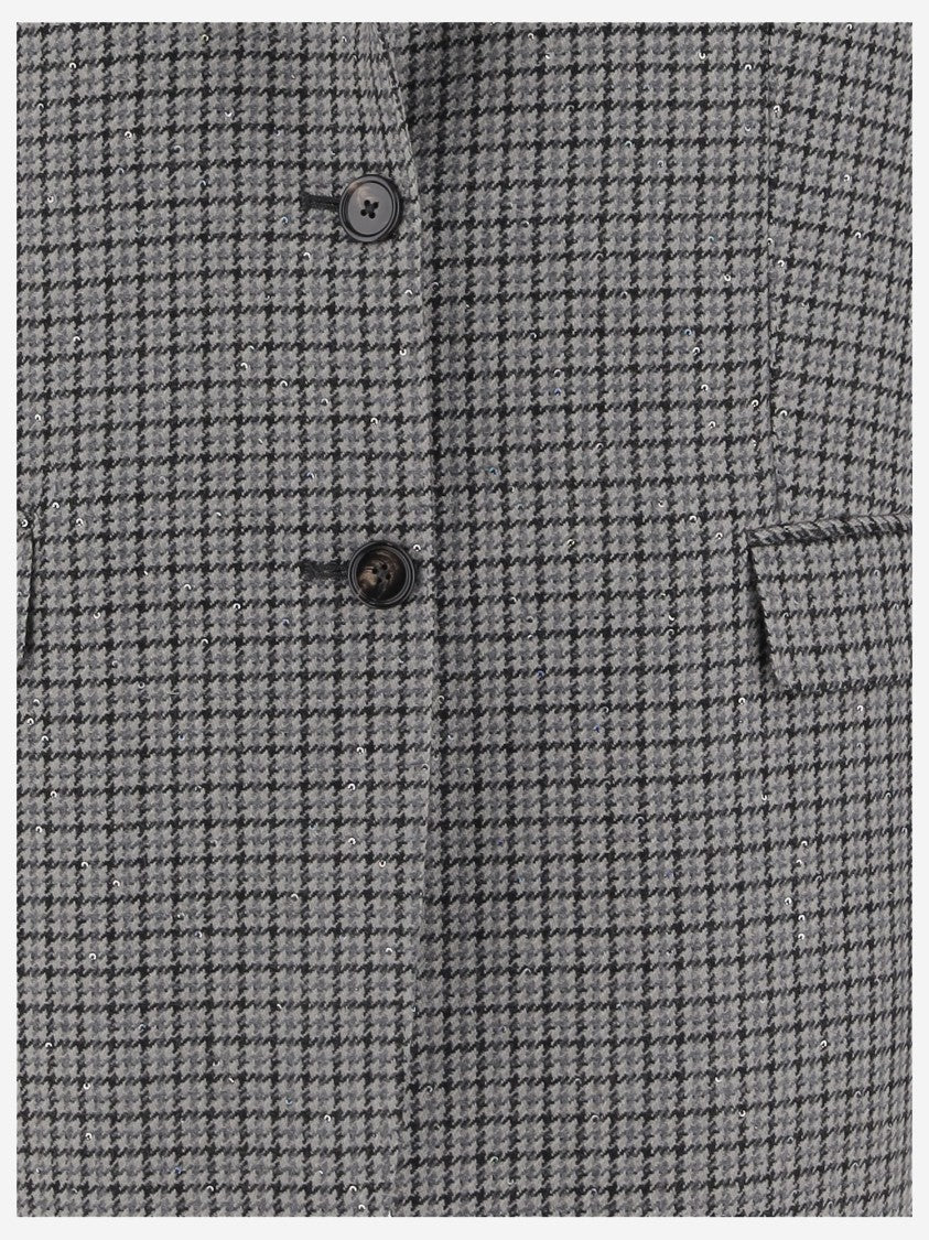 Tagliatore Long Houndstooth Two-Button Jacket