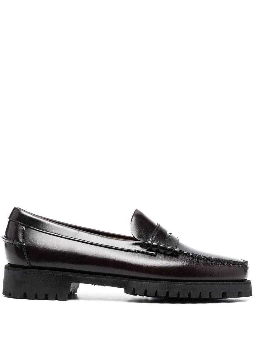 Sebago Bordeaux Leather Sandals With Polished Finish