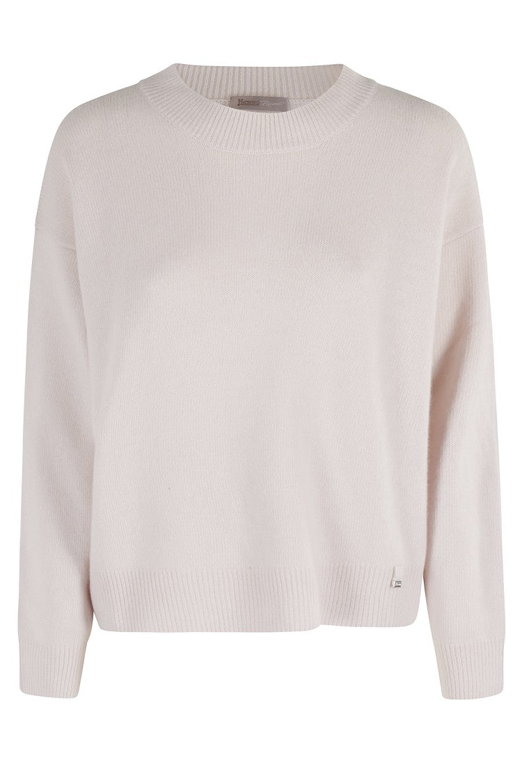 Herno Chantilly Cashmere Blend Sweater With Ribbed Detailing