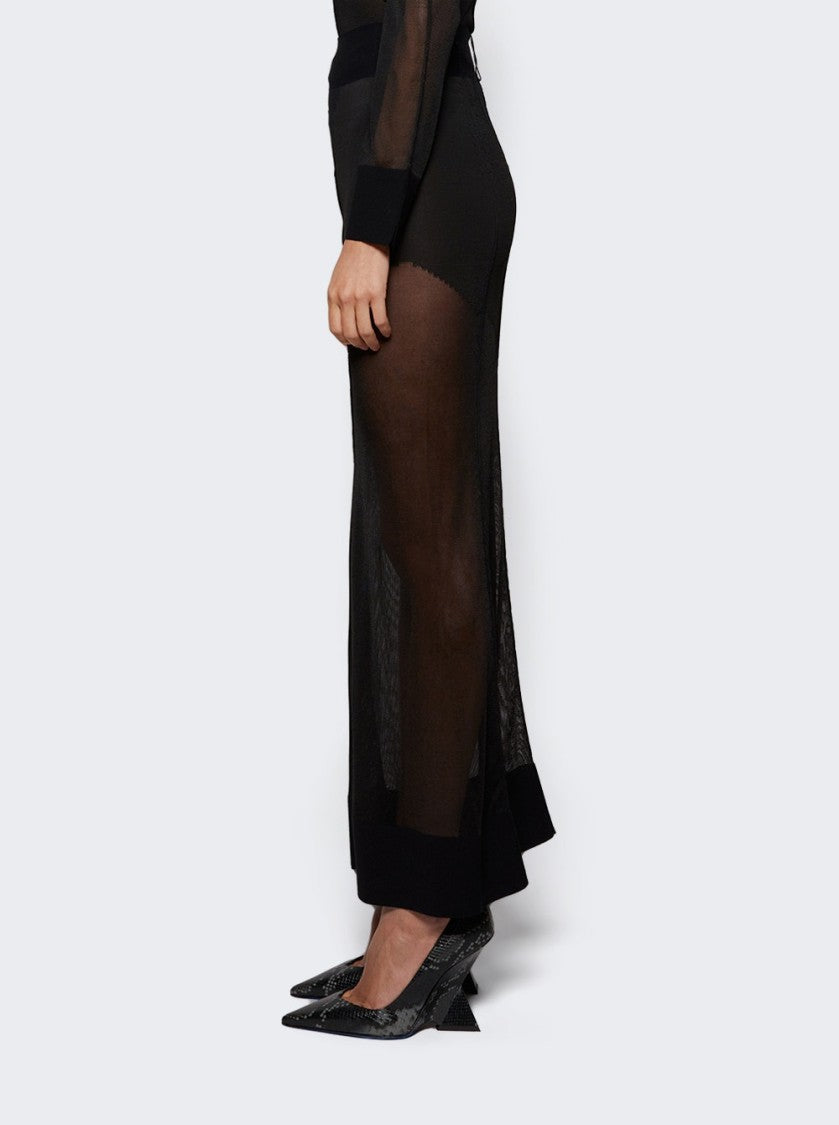 Jean Paul Gaultier Logo Knit Long Skirt Black