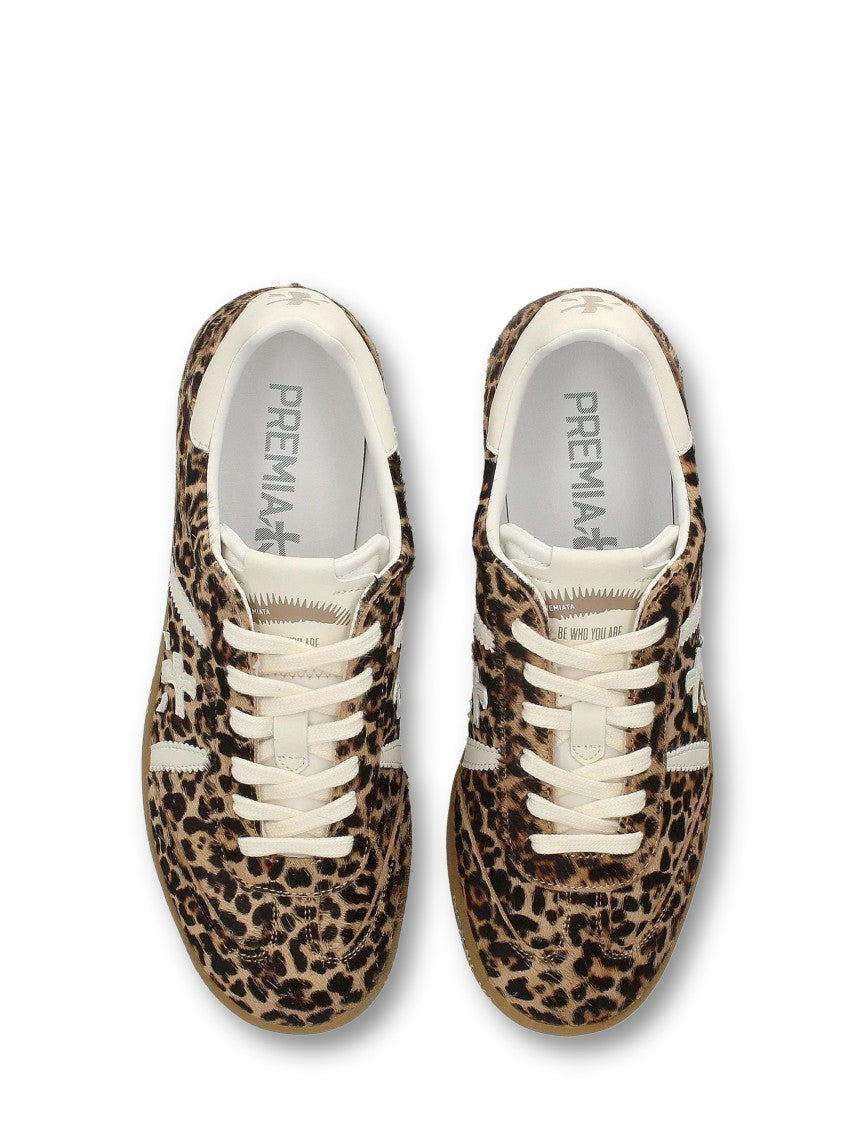 Premiata Leopard Print Low-Top Sneakers
